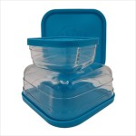 Set of 3 glass casseroles, square, Andia, capacity 1.85 l, 1.05 l, 0.35 l, plastic cover